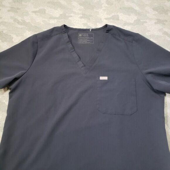 Figs Scrub Shirt‎ Womens 2XL Blue Short Sleeve Catarina One Pocket Medical - Picture 3 of 5